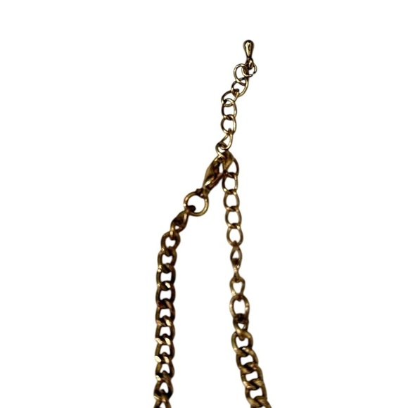 J Crew floral gold tone necklace in faceted white, gray & gunmetal beads 10 inch - Picture 6 of 7